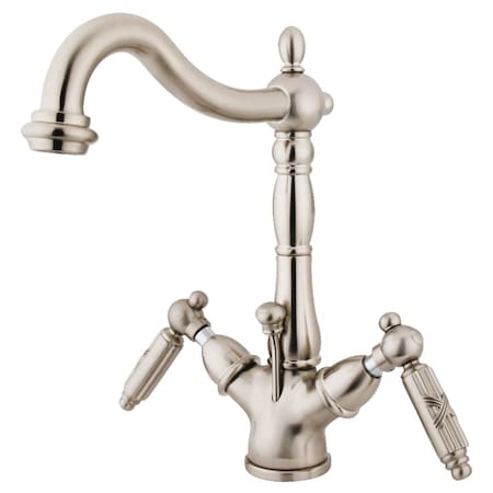 Kingston Brass Victorian 2-Handle Bthrm Faucet W/Brass Pop-Up & Cover Plate Nickel KS1438GL